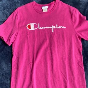 Pink Champion shirt; Size Medium